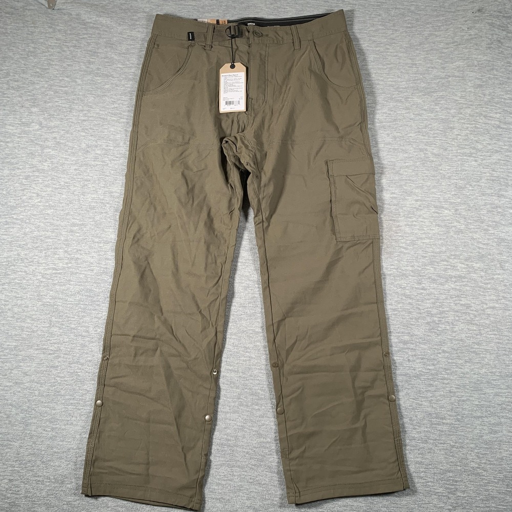 PrAna Pants Mens 32x30 Green Stretch Zion Pant II Relaxed Fit Hiking Nylon